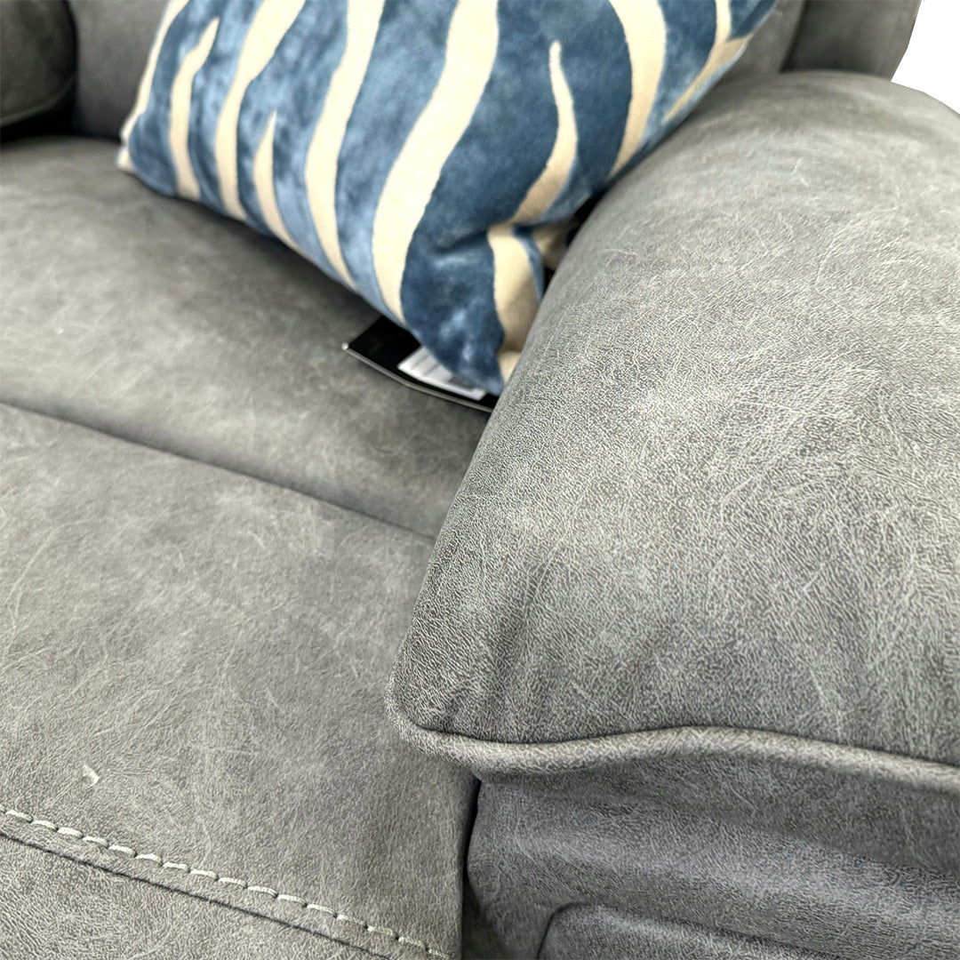 ‘Azzurri’ Grey Endurance Fabric Manual Recliner Armchair