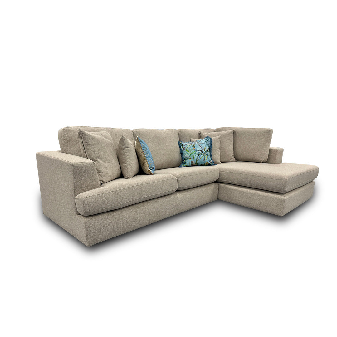 ‘Stratus’ Oatmeal Weave Fabric Right Hand Facing Corner Chaise Sofa