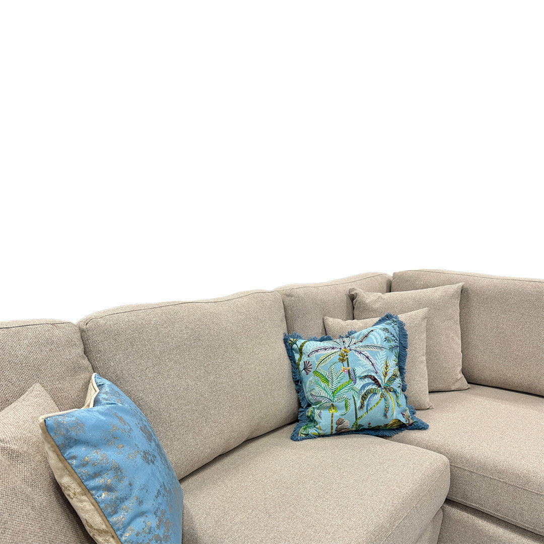 ‘Stratus’ Oatmeal Weave Fabric Right Hand Facing Corner Chaise Sofa