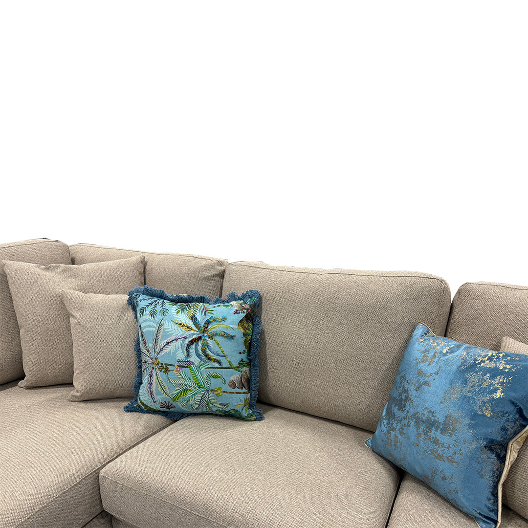 'Stratus' Ashley Oatmeal Weave Fabric Left Hand Facing Corner Chaise Sofa