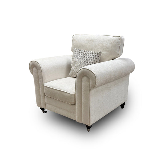 'Melody' Pearl Chenille Fabric Armchair
