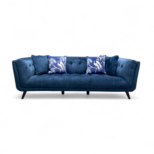 ‘Rene’ Heritage 52000 Airforce Blue Velvet 3 Seater Sofa