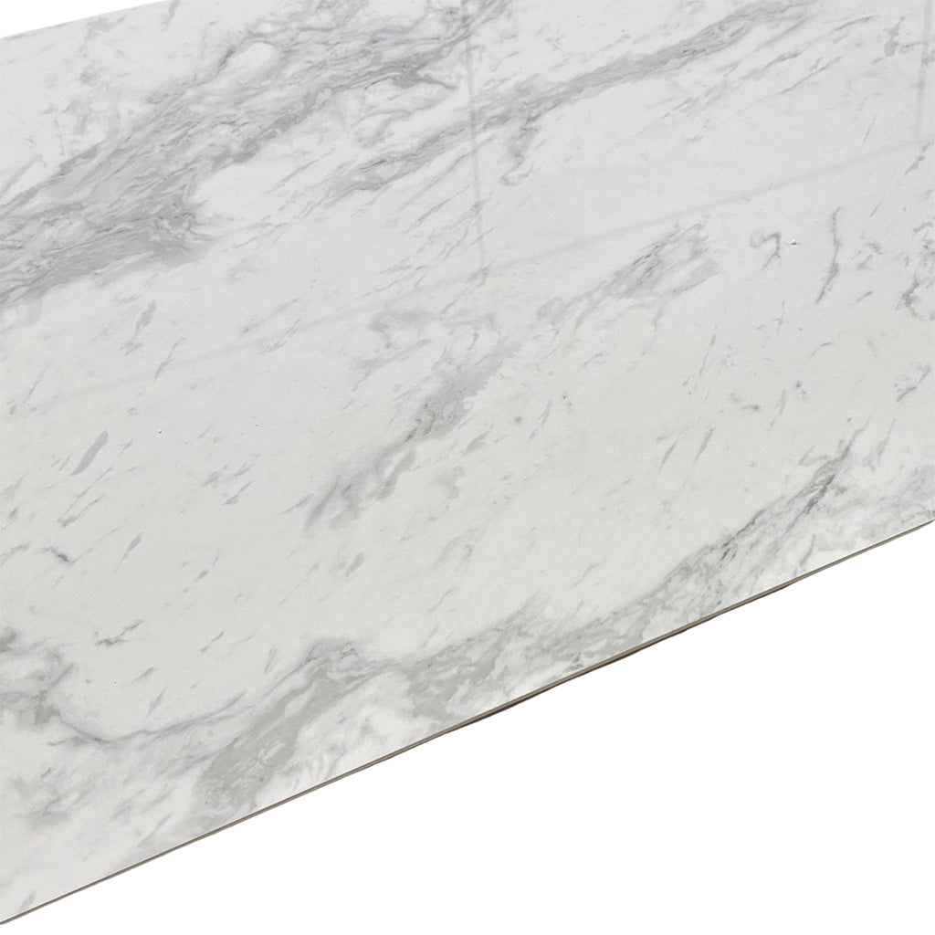 'Glacier' Marble Effect 160cm Ceramic Top Extending Dining Table