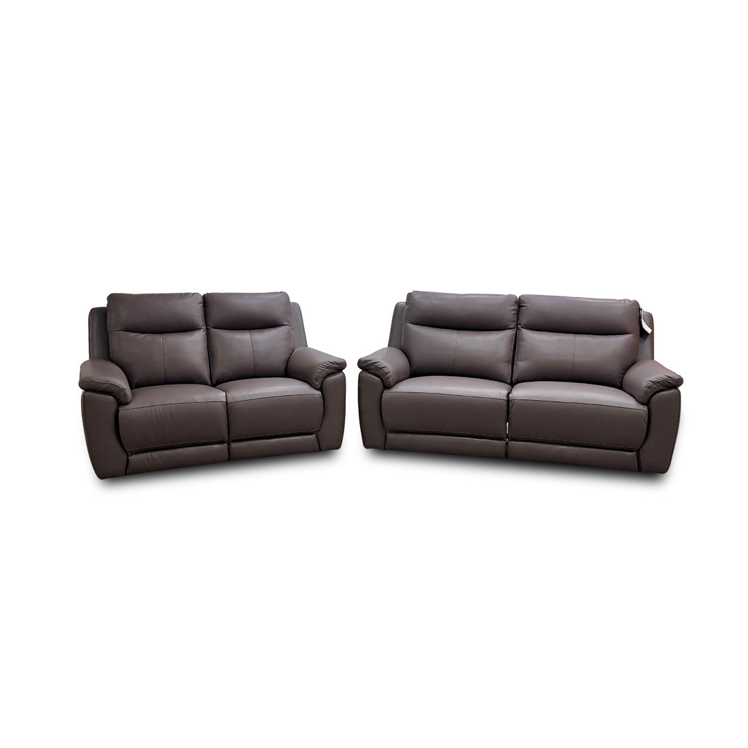 'Bobby' Leather Cat-35/04 Oyster 3 + 2 Power Recliner Sofa Set