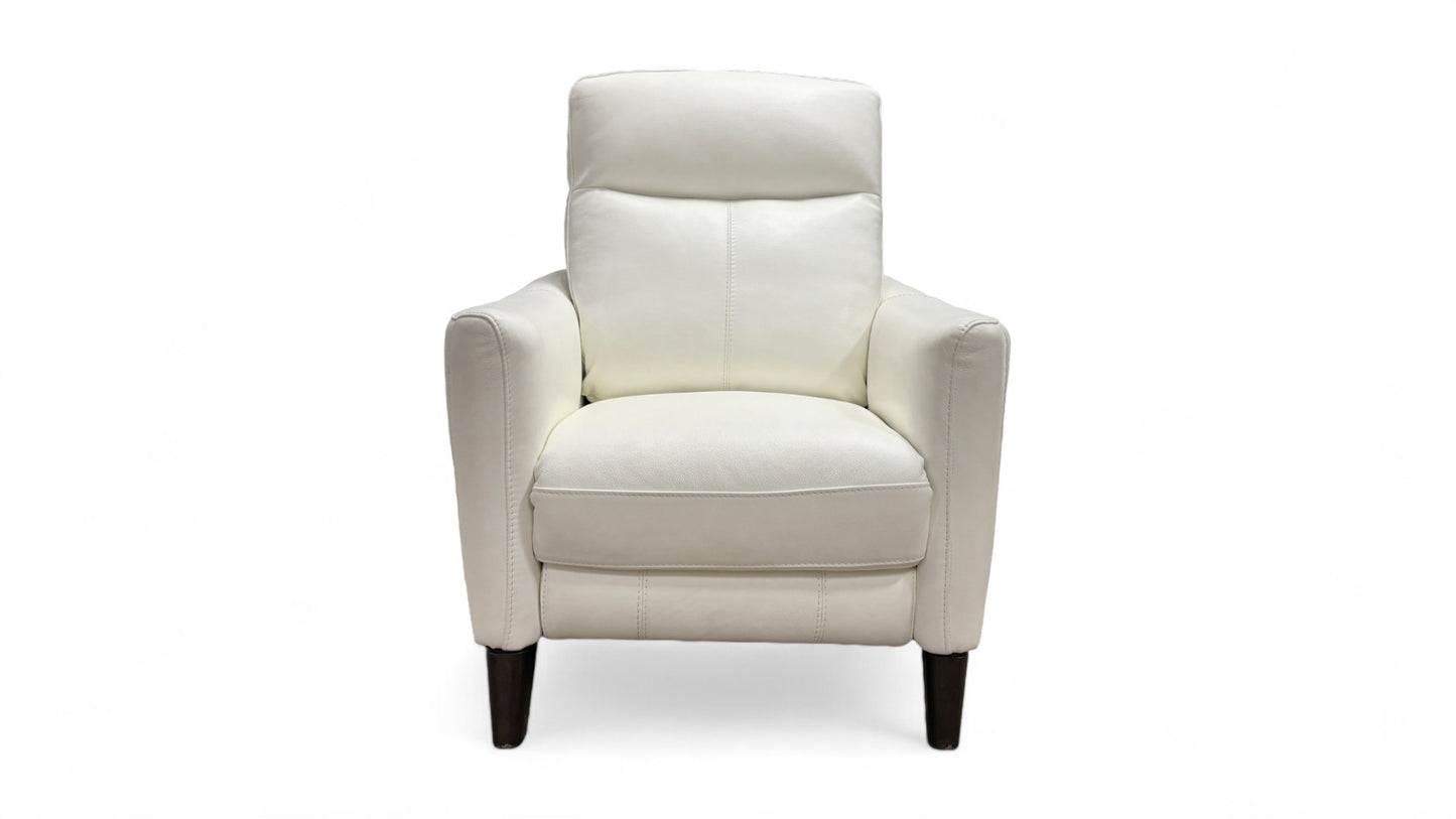 World of Leather 'Petit' Bv-744d Star White Leather Power Recliner Chair