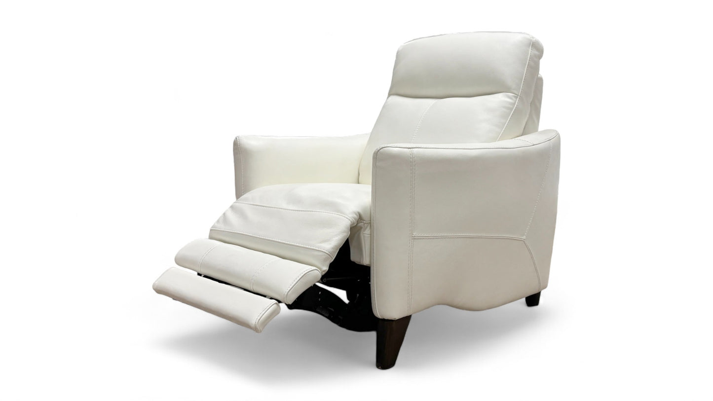 World of Leather 'Petit' Bv-744d Star White Leather Power Recliner Chair