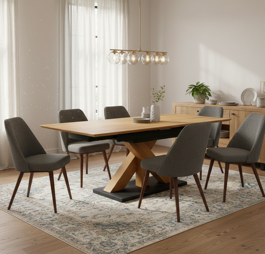 ‘Aydin’ Solid Oak 150cm Extending Dining Table - product photo 2