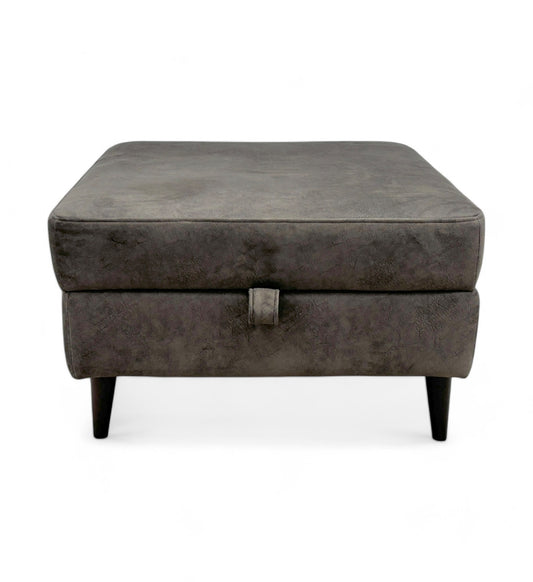 'The Hackney’ Storage Footstool with Memory Foam Cushion In The Hackney Lifestyle Dapple Fabric Olive Green All Over
