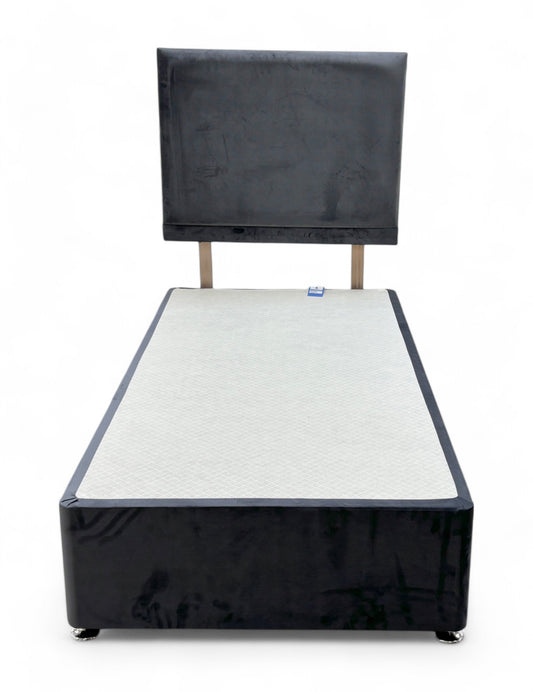 ‘Orwell’ Plush Steel Velvet Single Bed