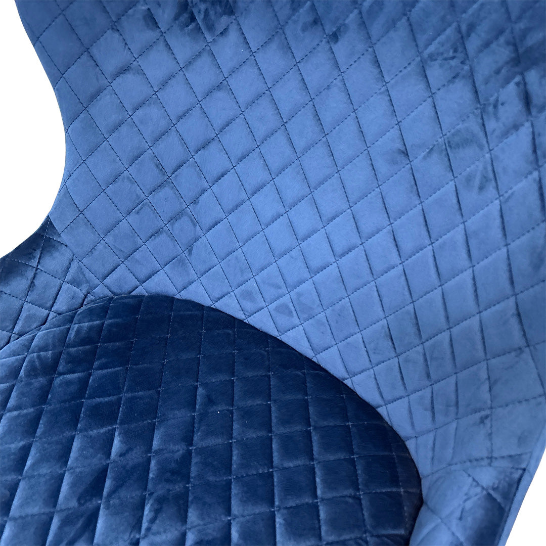 'Messina' Royal Blue Velvet Set of 2 Dining Chairs