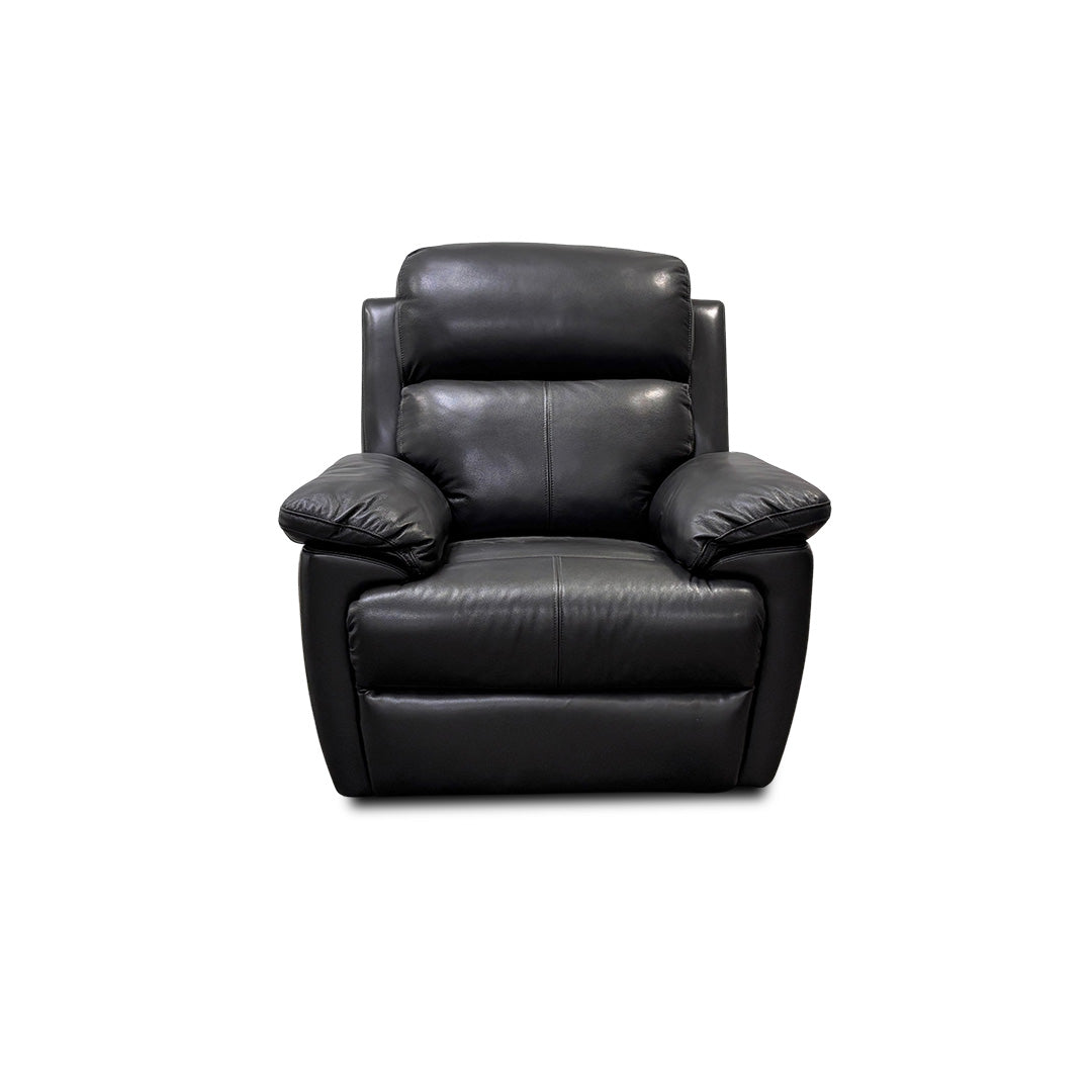 'Blair' Charcoal Grey Florida Leather Power Recliner Chair with Power Headrests