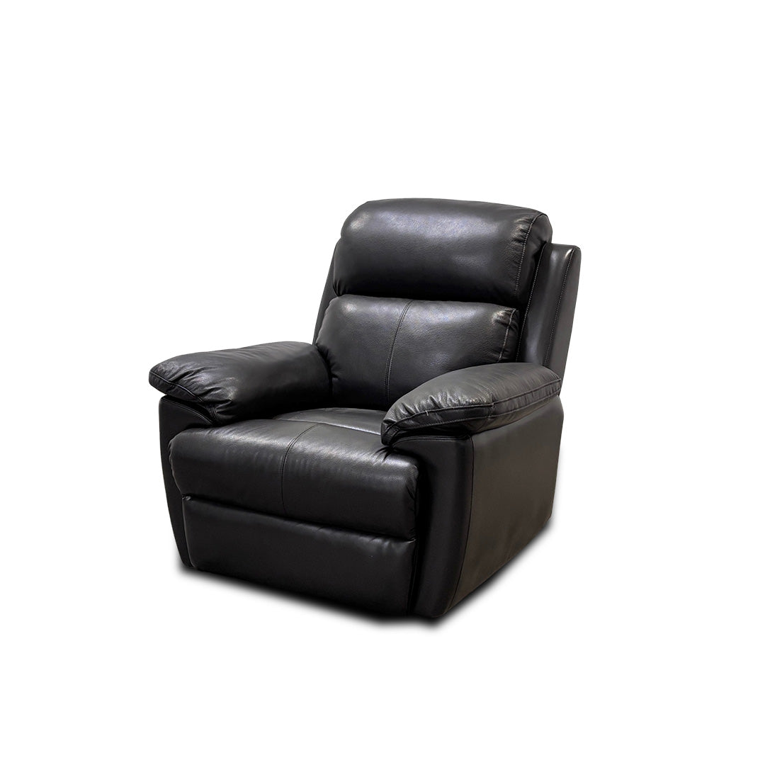 'Blair' Charcoal Grey Florida Leather Power Recliner Chair with Power Headrests