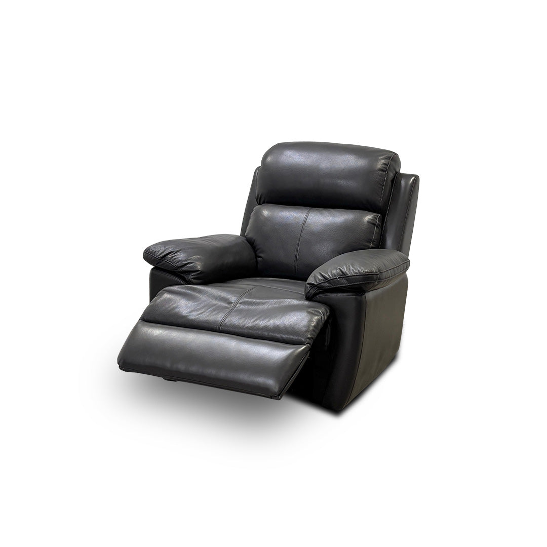 'Blair' Charcoal Grey Florida Leather Power Recliner Chair with Power Headrests