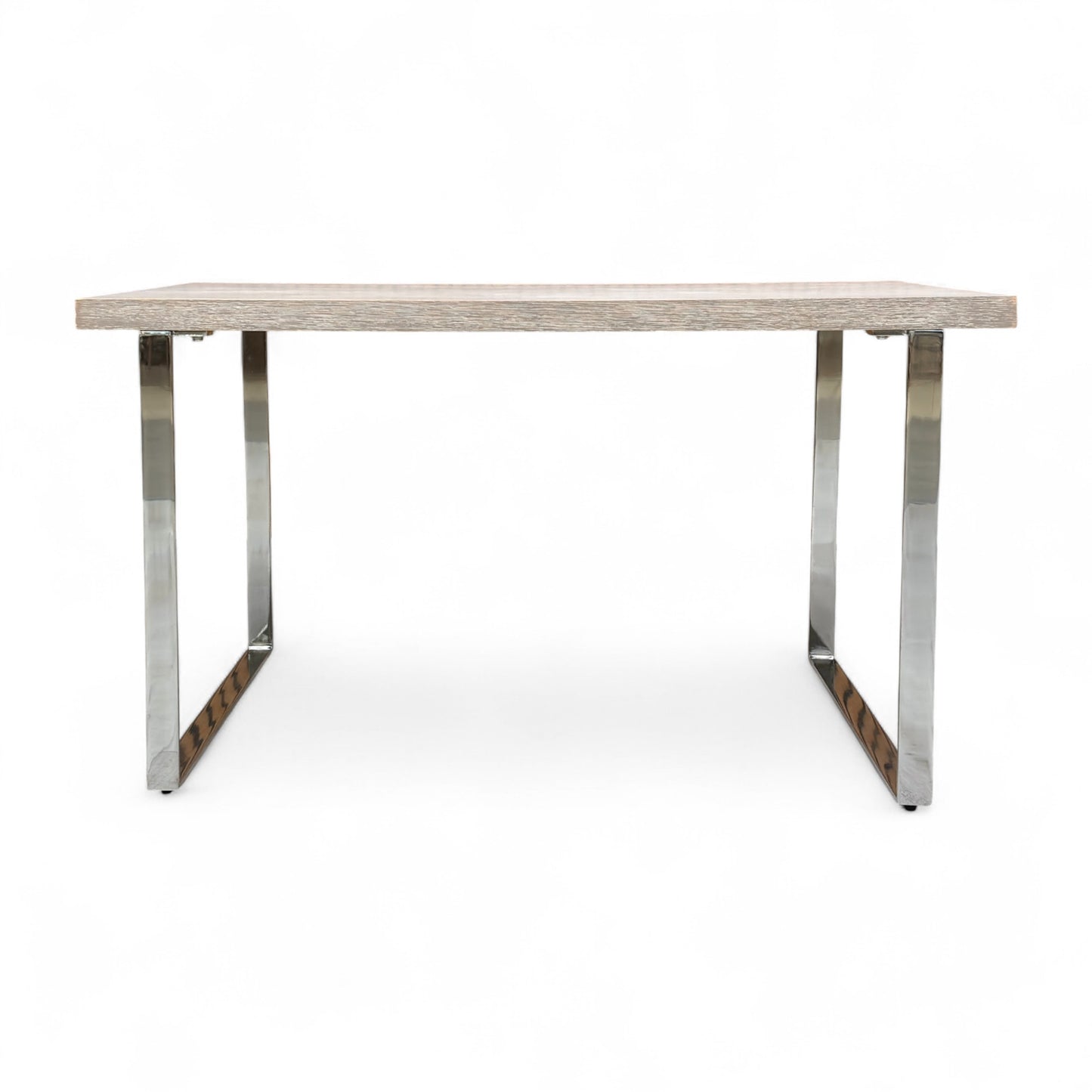 ‘Hollywood’ Marble Effect Solid Oak 140cm Fixed Dining Table with Metal U-Shaped Legs