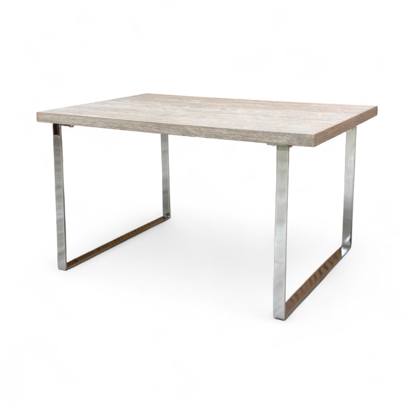 ‘Hollywood’ Marble Effect Solid Oak 140cm Fixed Dining Table with Metal U-Shaped Legs