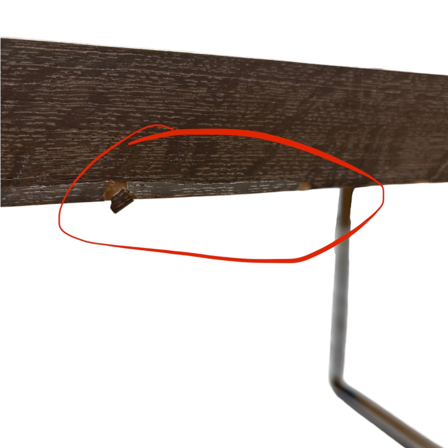 ‘Hollywood’ Marble Effect Solid Oak 140cm Fixed Dining Table with Metal U-Shaped Legs