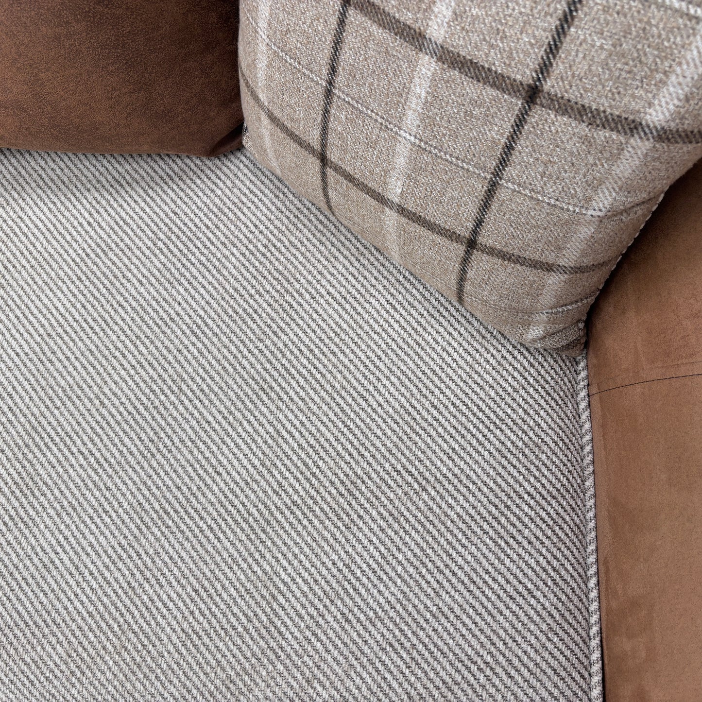 'Marshall' Oatmeal Sultan Fabric Split 4 Seater Scatter Back Sofa