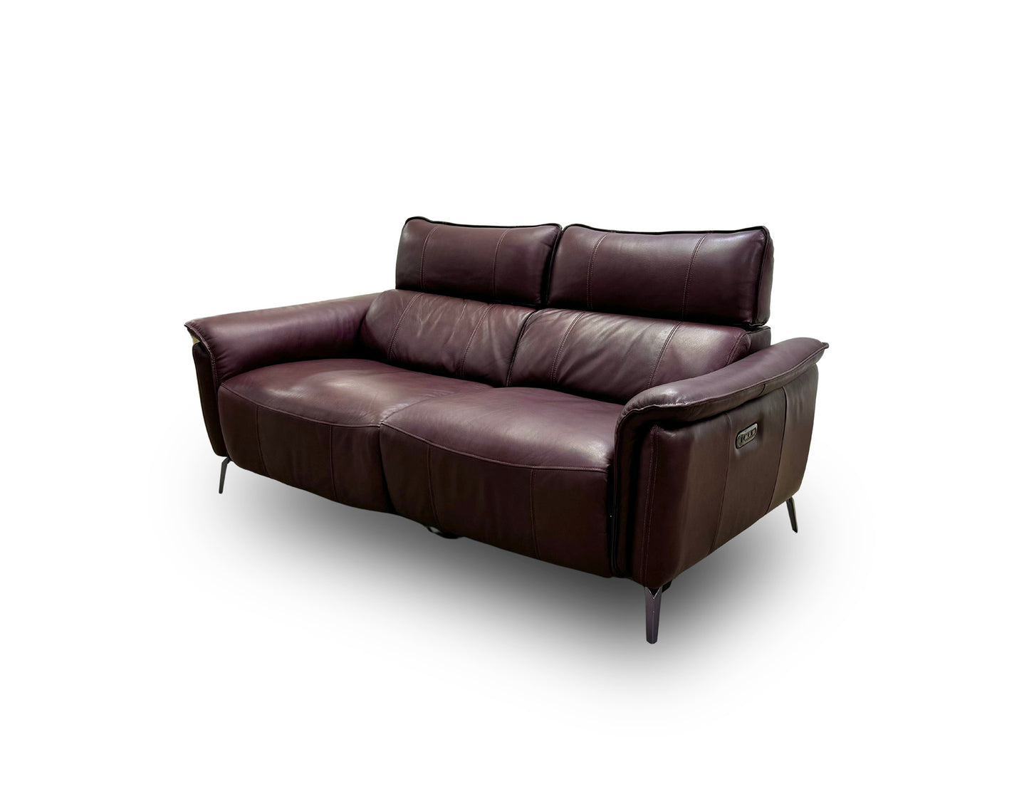 ‘Jude’ Montana Ruby 3 Seater Leather Power Recliner Sofa with Telescopic Headrests