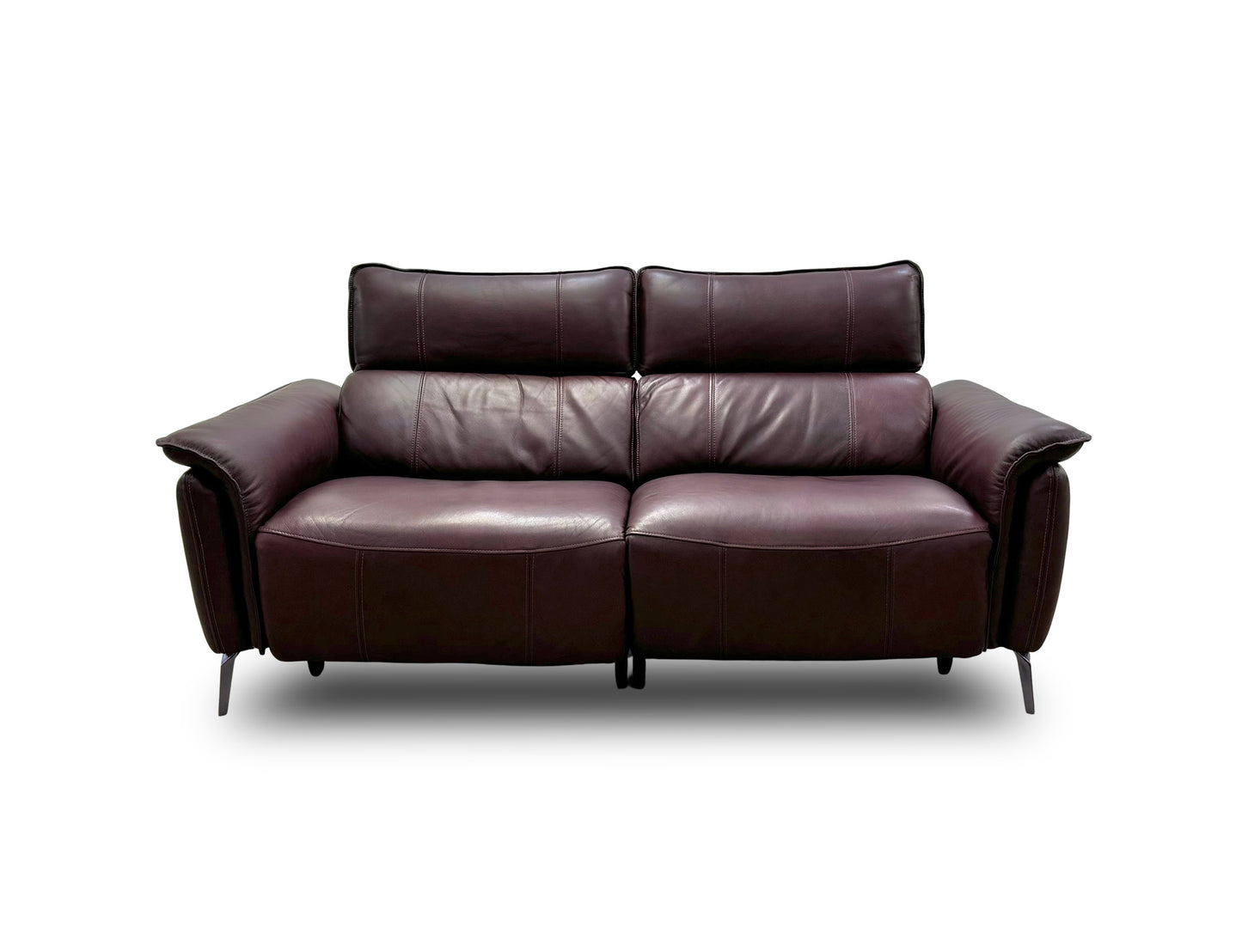 ‘Jude’ Montana Ruby 3 Seater Leather Power Recliner Sofa with Telescopic Headrests