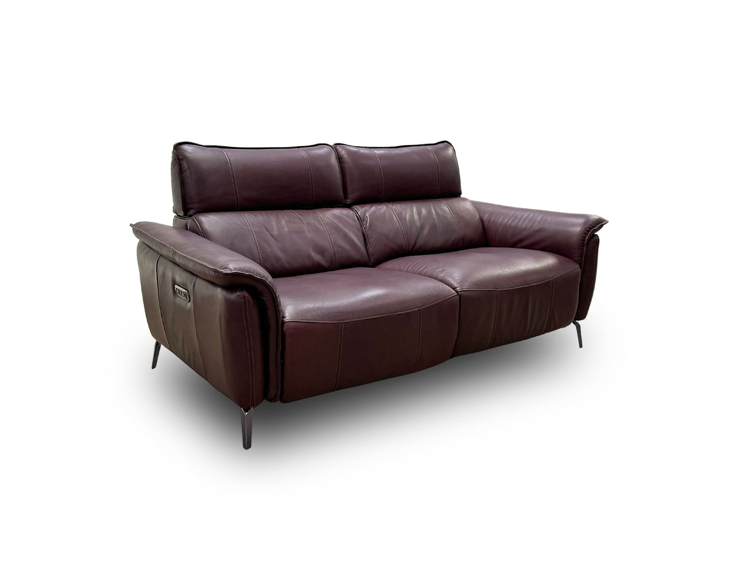 ‘Jude’ Montana Ruby 3 Seater Leather Power Recliner Sofa with Telescopic Headrests