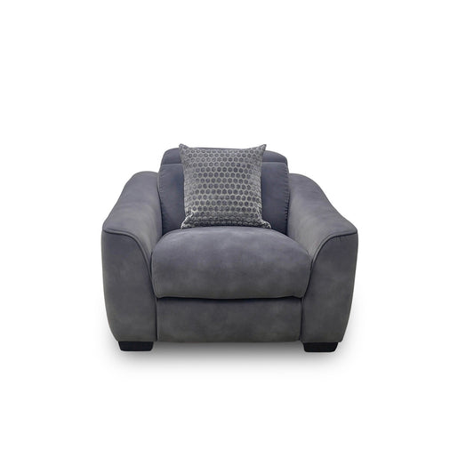 'Xavier' Charcoal Velvet Power Recliner Armchair