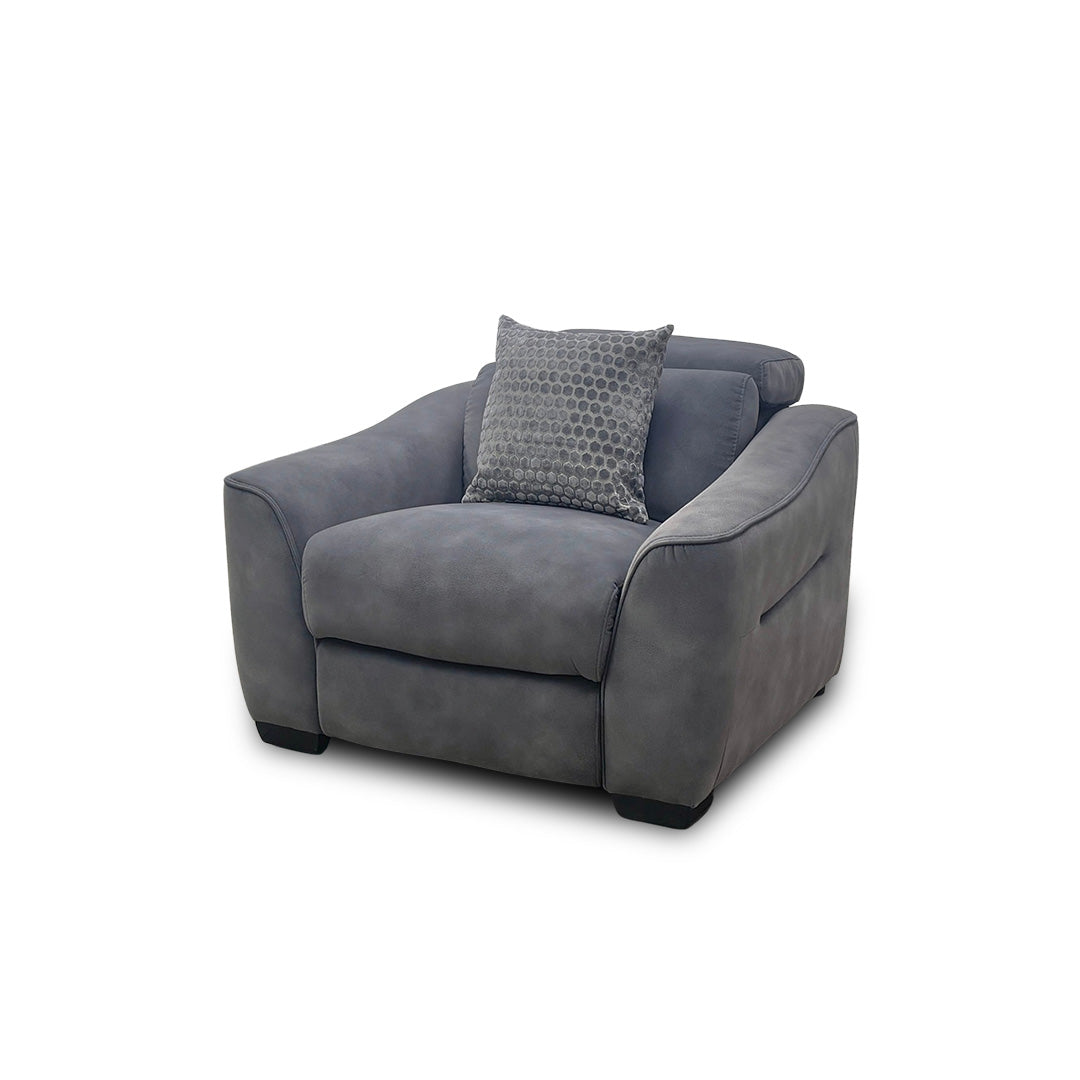 'Xavier' Charcoal Velvet Power Recliner Armchair