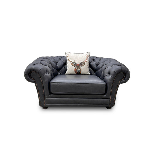 Fabb 'Savannah' Navy Blue Cuddler Chair Single Armchair Snuggler