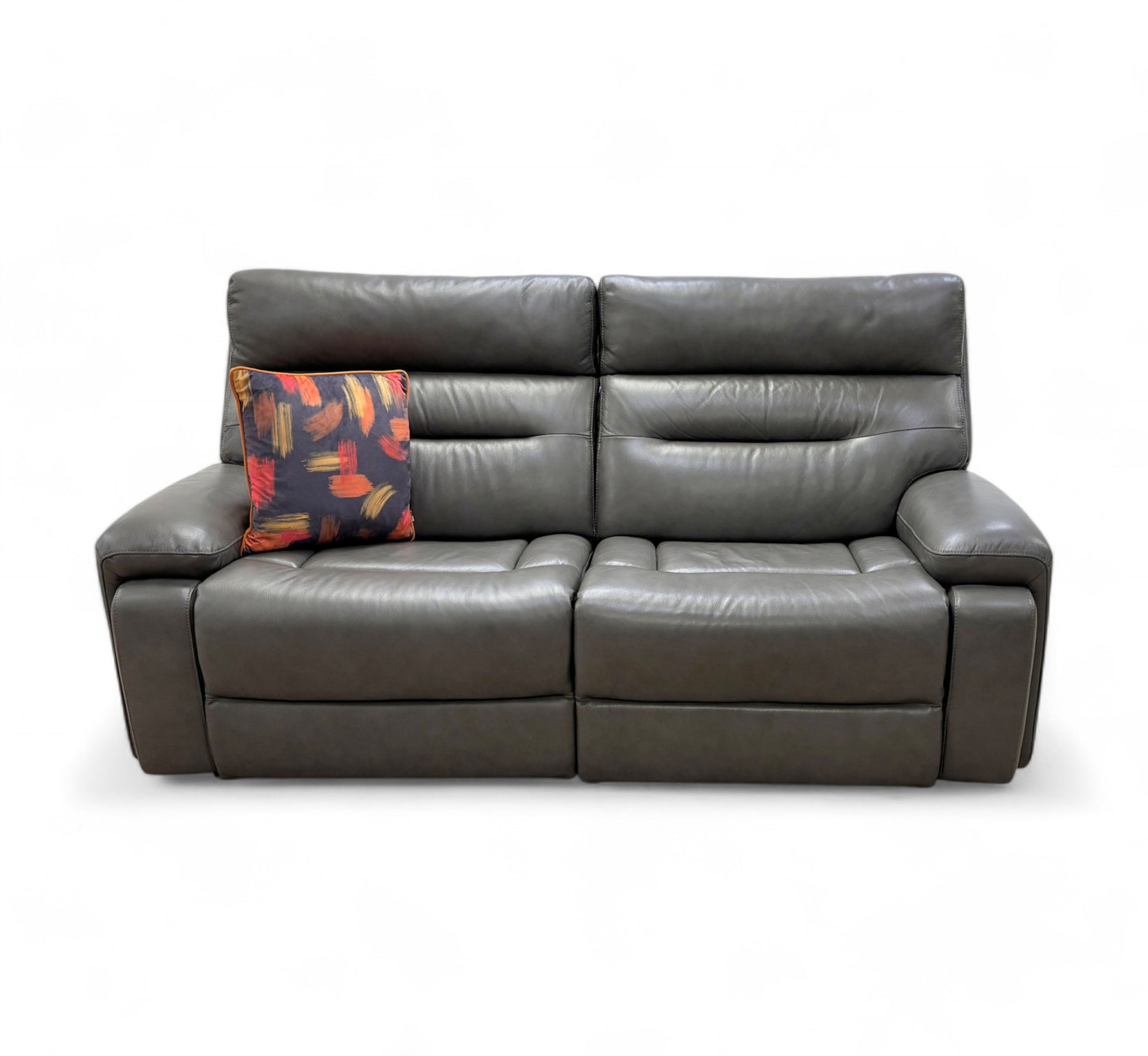 ‘Cinemax’ Le-9308 Grey 3 Seater Leather Power Recliner Sofa