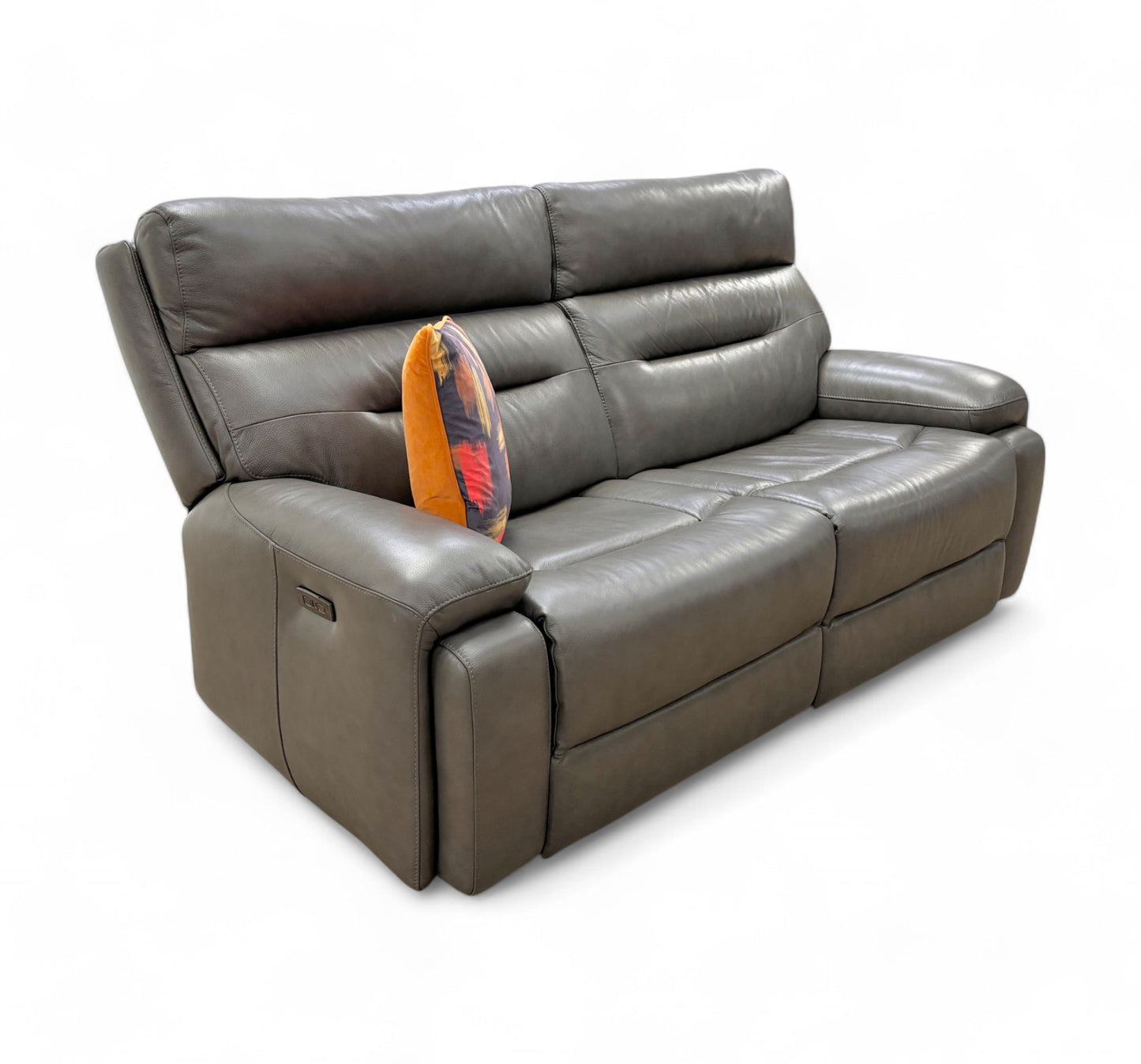 ‘Cinemax’ Le-9308 Grey 3 Seater Leather Power Recliner Sofa