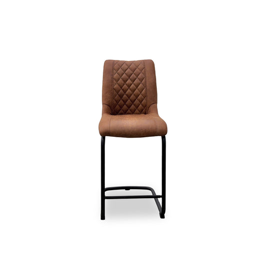 'Baltimore' Terra Cognac Faux Leather Cantilever Bar Stool