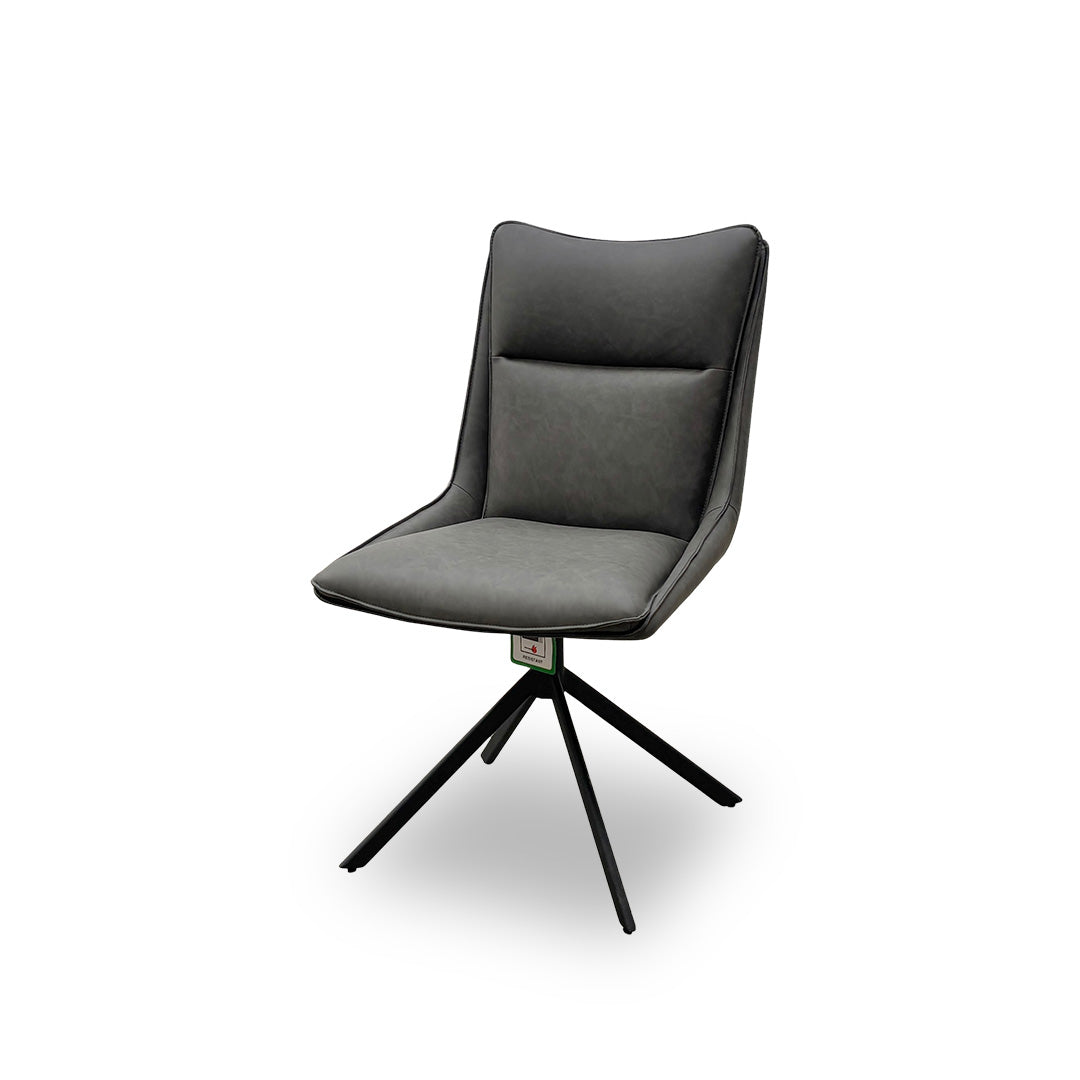 'Catalina' Grey Faux Leather Swivel Dining Chair