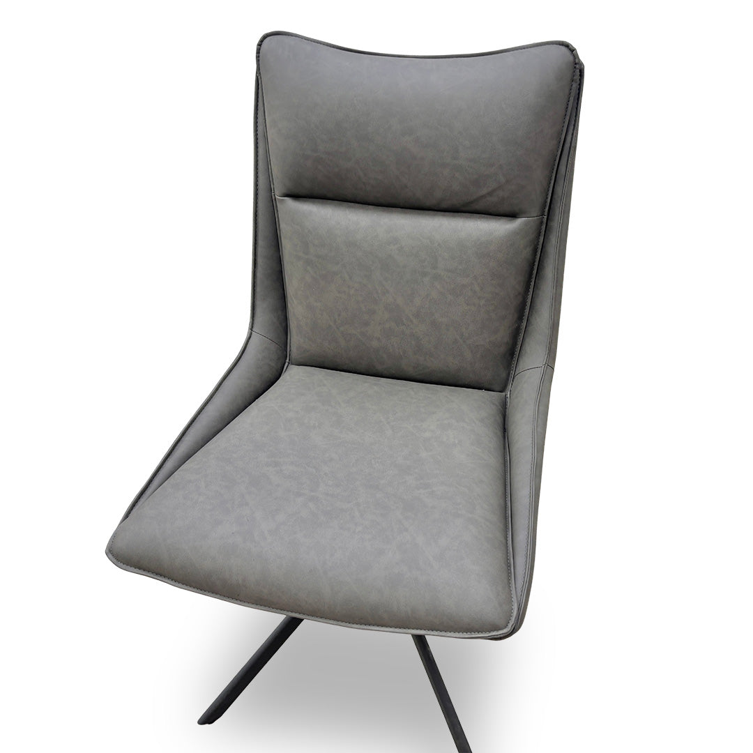 'Catalina' Grey Faux Leather Swivel Dining Chair