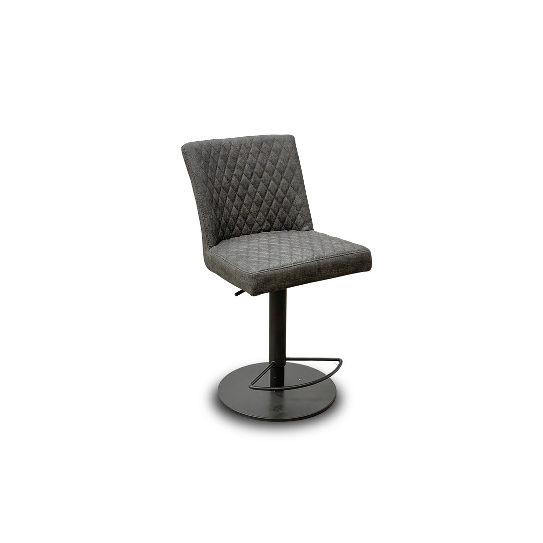 'Earth' Graphite Grey Faux Leather Swivel Bar Stool