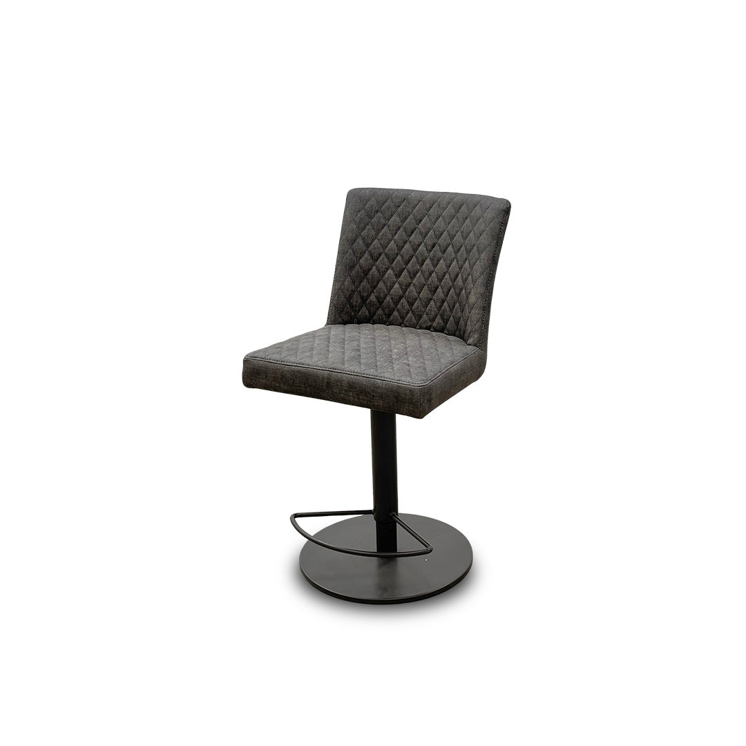 'Earth' Graphite Grey Faux Leather Swivel Bar Stool