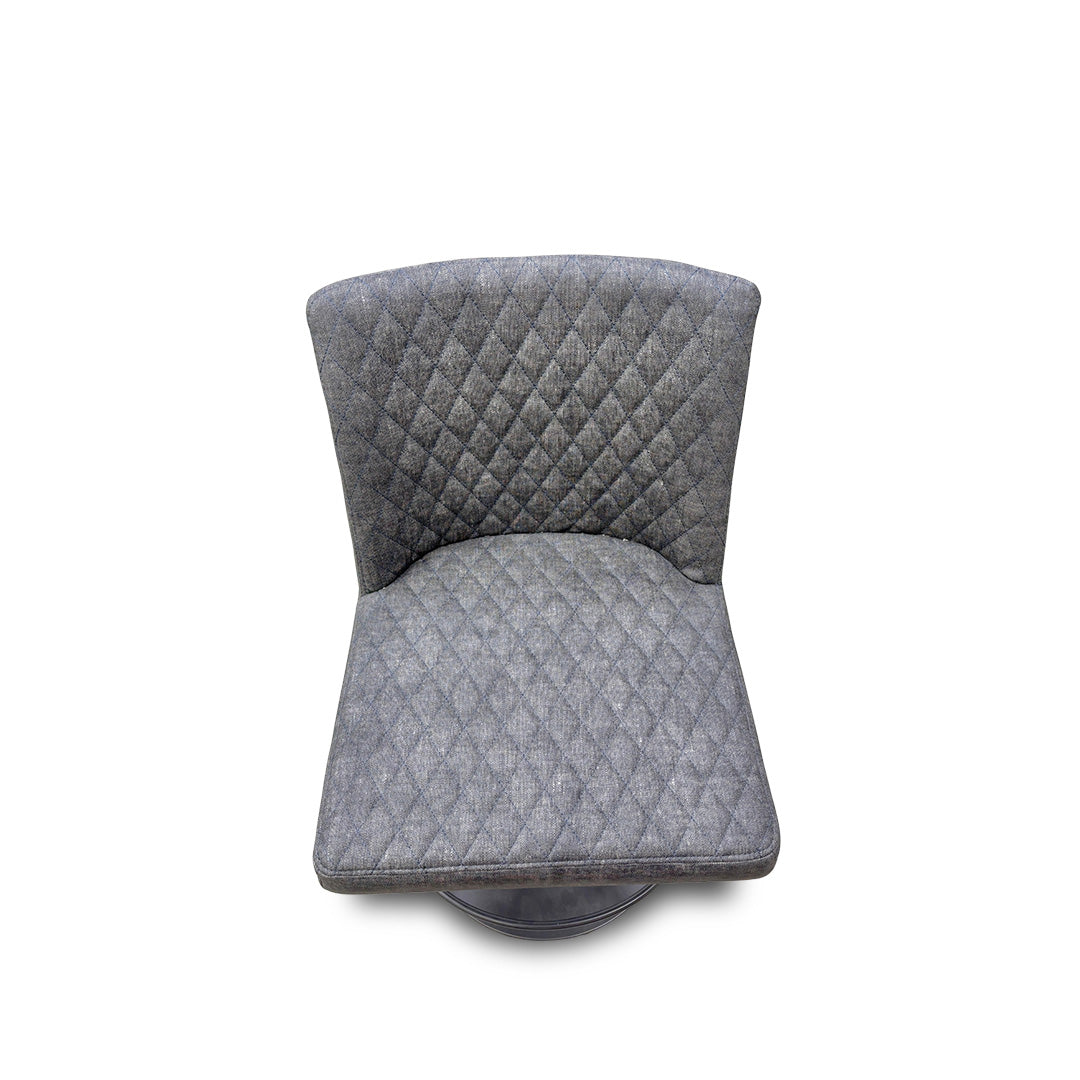 'Earth' Graphite Grey Faux Leather Swivel Bar Stool