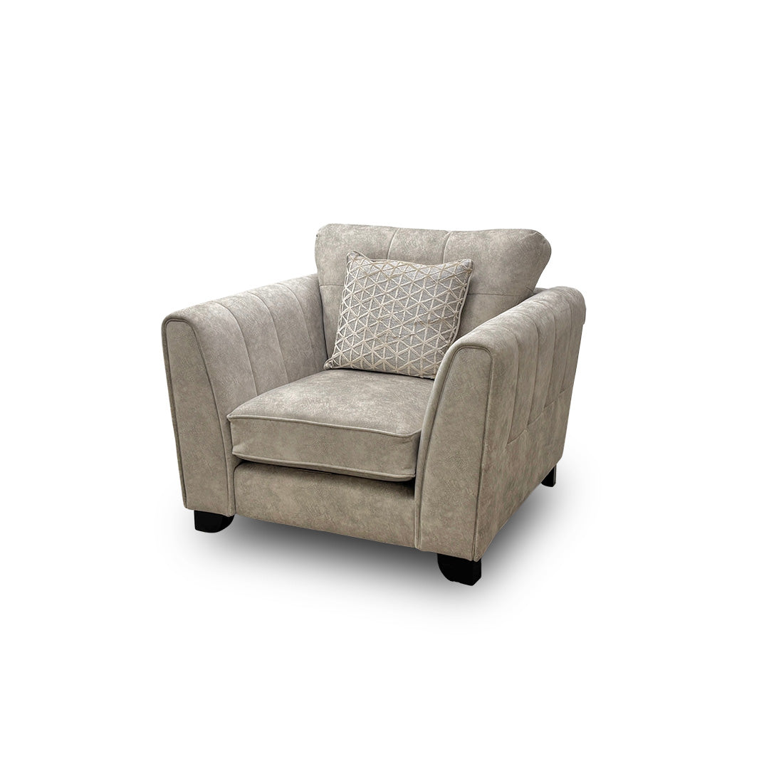 'Ariana' Dapple Cream No Insert Velvet Armchair