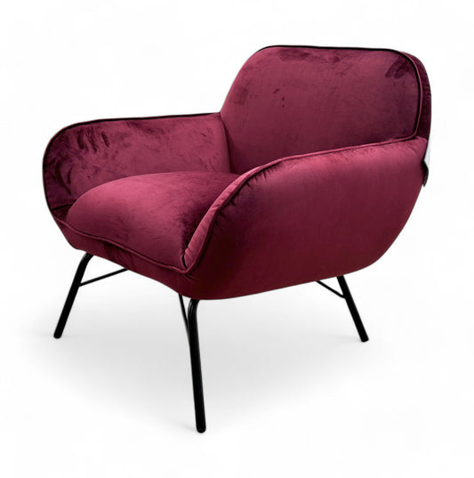 ‘Hug’ Burgundy Sensual Velvet Accent Chair