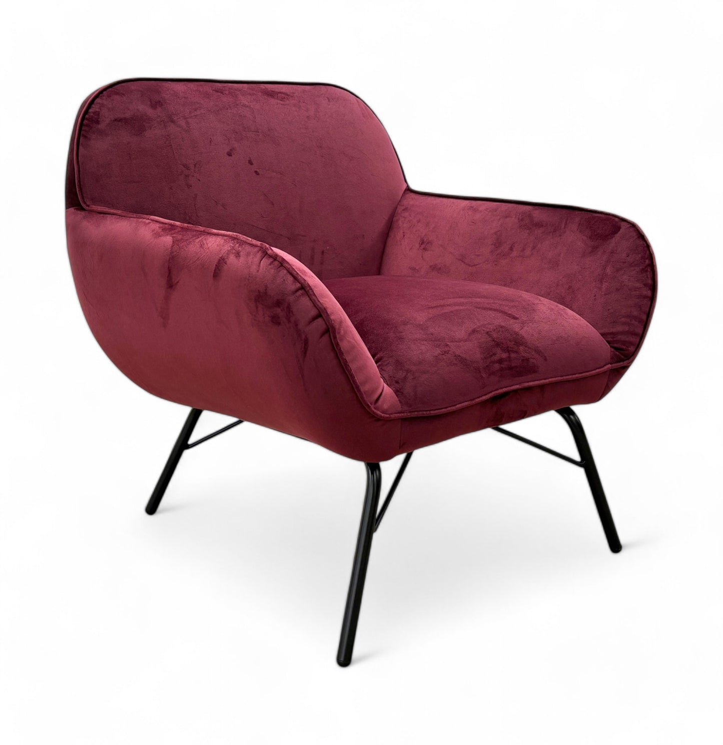 ‘Hug’ Burgundy Sensual Velvet Accent Chair