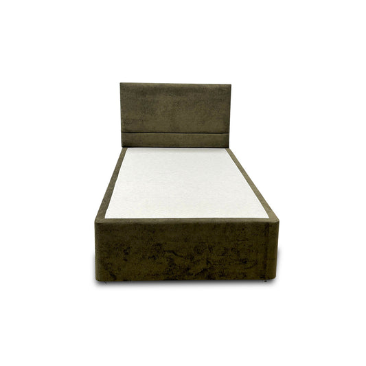 'Capella' Milan Khaki Bed + Headboard - Single