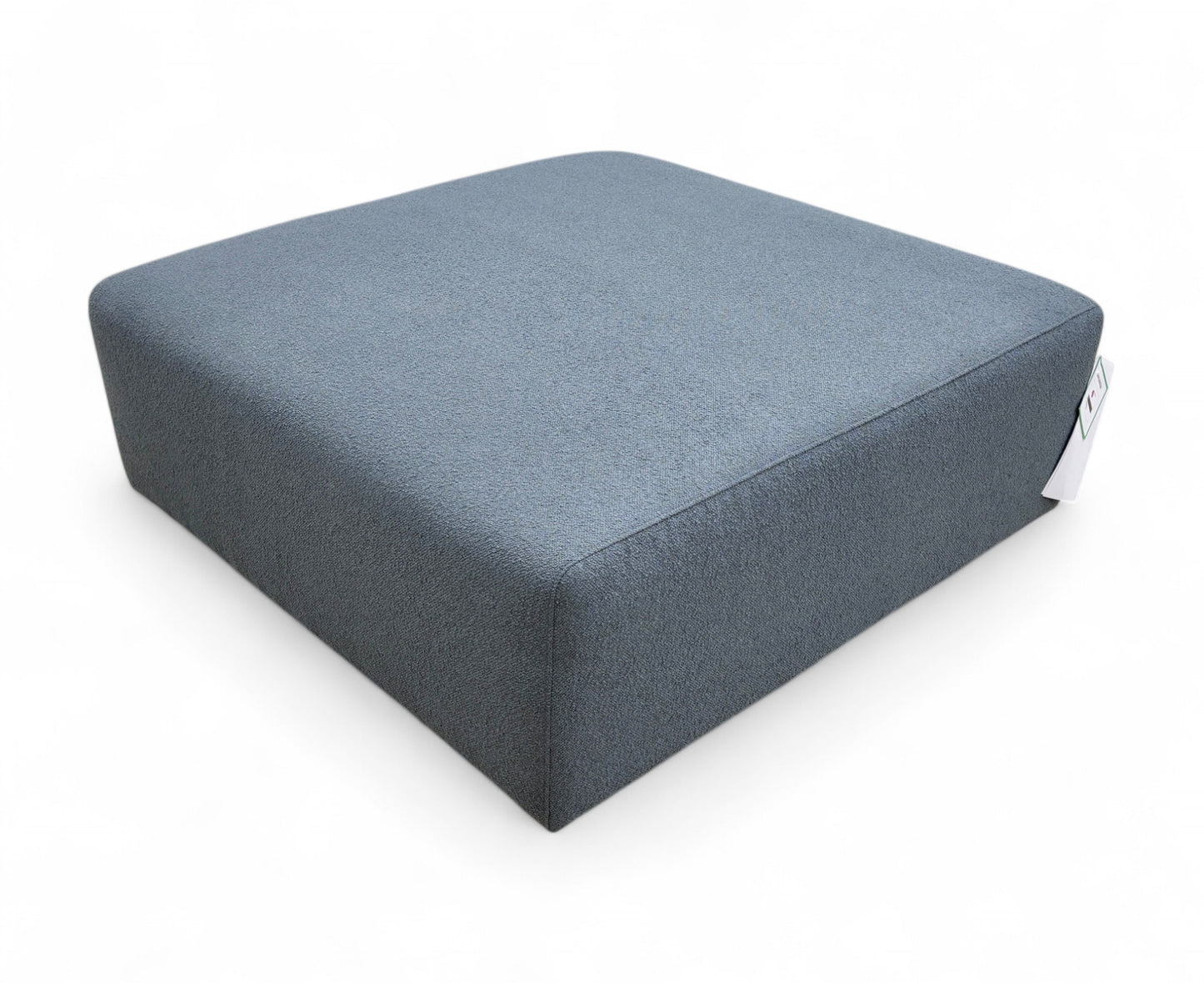 ‘Calix’ Charcoal Calix Boucle Plain Large Square Footstool