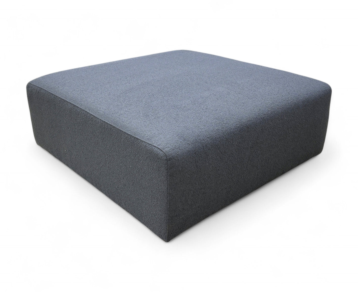 ‘Calix’ Charcoal Calix Boucle Plain Large Square Footstool