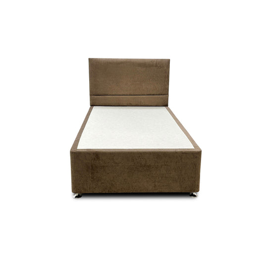'Capella' Milan Mocha Brown Bed + Headboard - Single