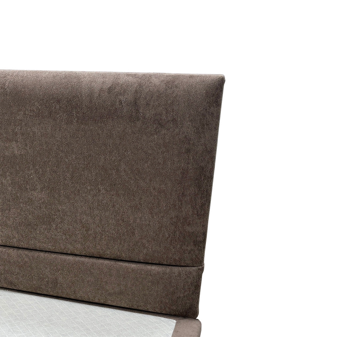 'Capella' Milan Mocha Brown Bed + Headboard - Single