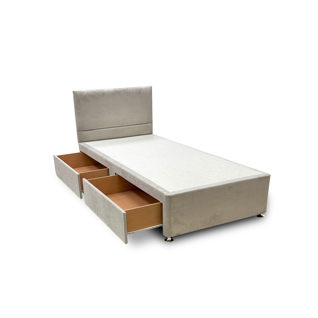 'Capella' Milan Stone 2 Draw Bed + Headboard - Single