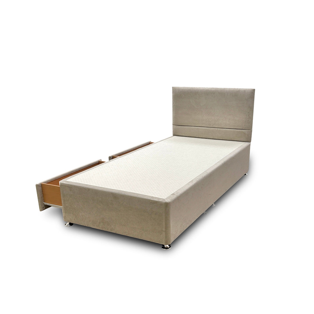 'Capella' Milan Stone 2 Draw Bed + Headboard - Single