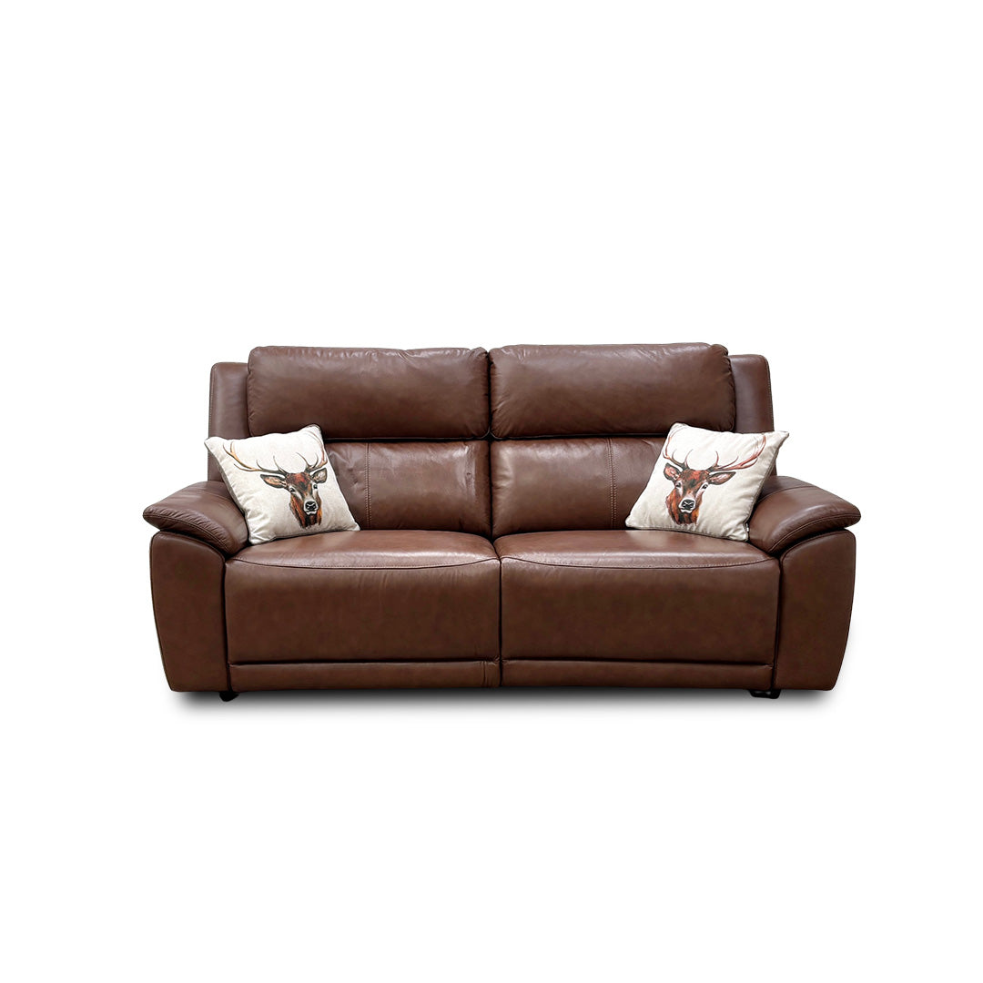 'Utah' Roast Lx-6414 Leather 3 Seater Power Recliner Sofa with Power Headrests and Power Lumbar