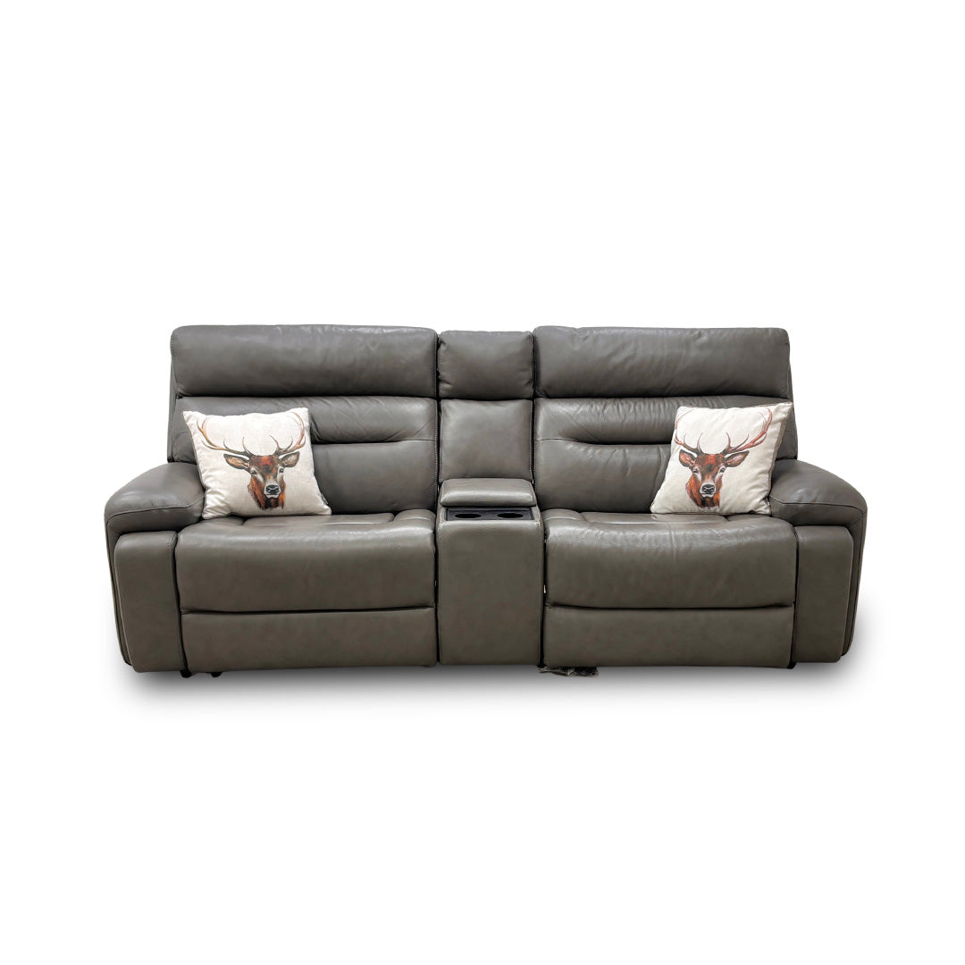 'Cinemax' Piompo Lx-6404 Media 3 Seater Leather Power Recliner Sofa with Power Headrest