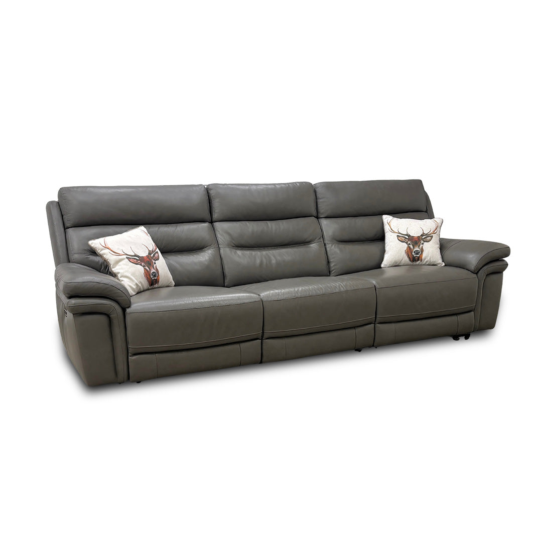 'Berlin' Piompo Lx-6404 Leather 4 Seater Power Recliner Split Sofa