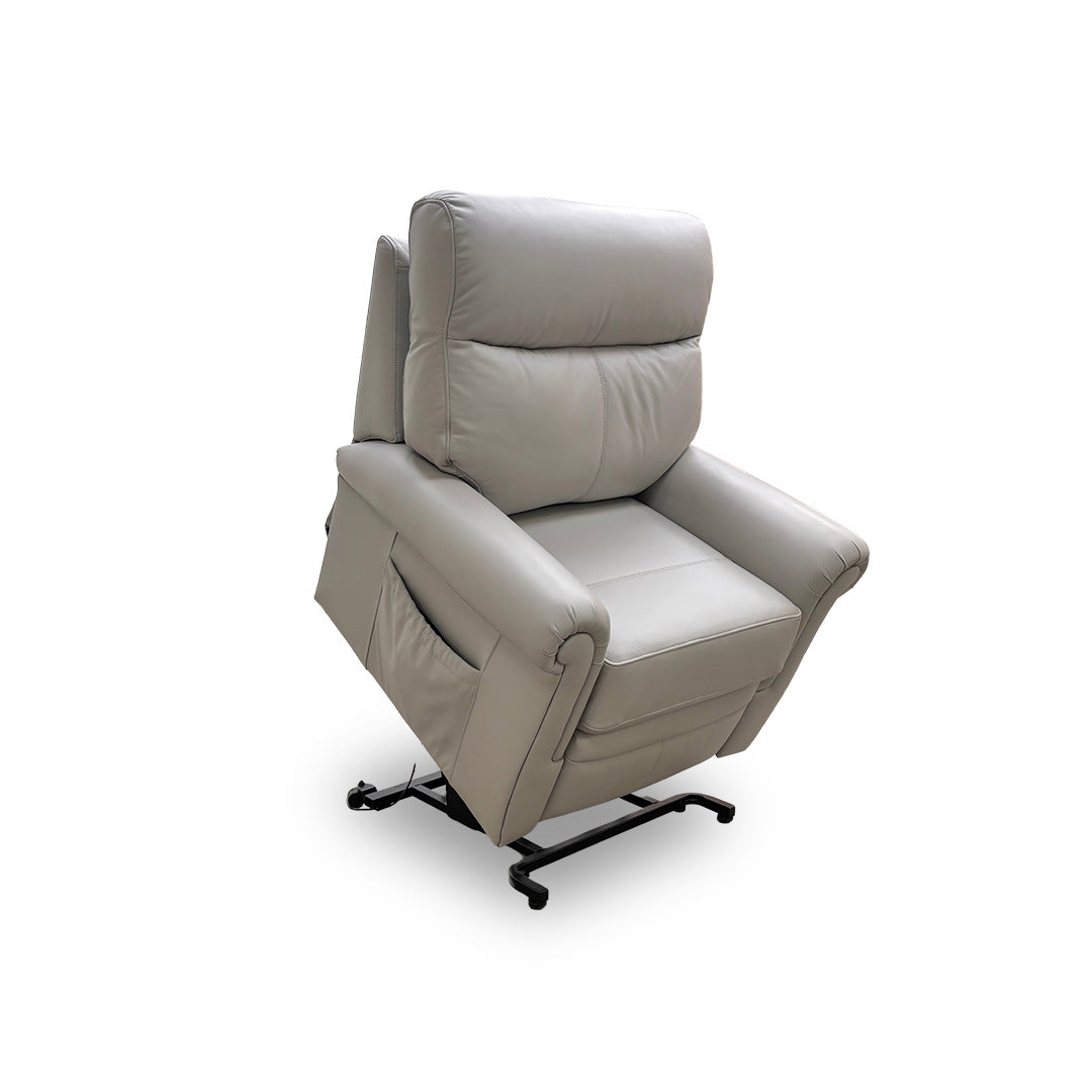 G Plan 'Avon' H006 Oxford Light Grey Leather Lift and Rise Recliner Armchair