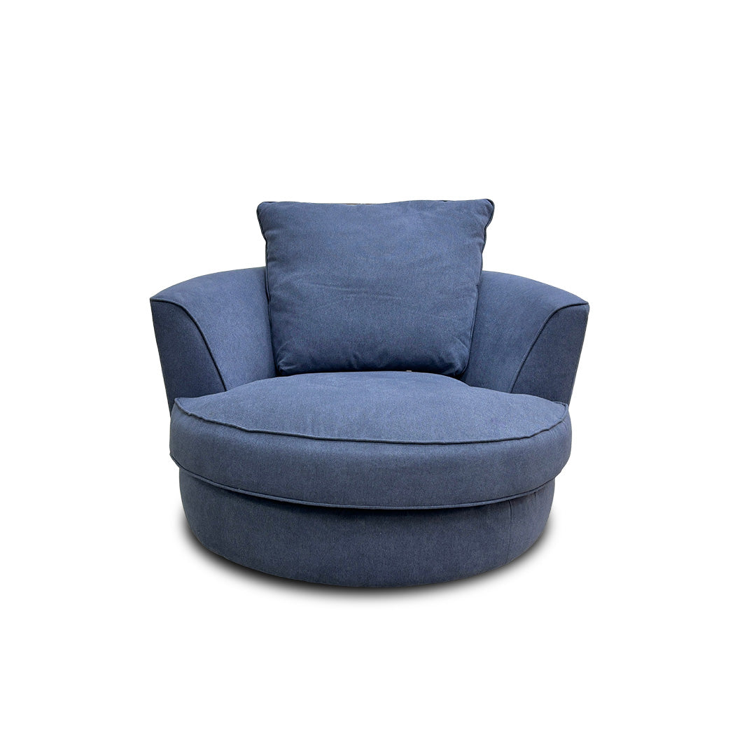 'Legend' Cosmo Navy Fabric Swivel Chair